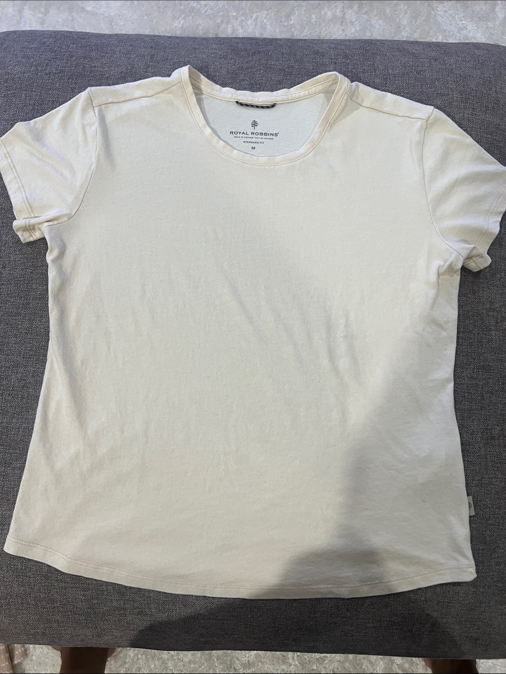 Royal Robbins Women's Cream Short Sleeve Crew Tee